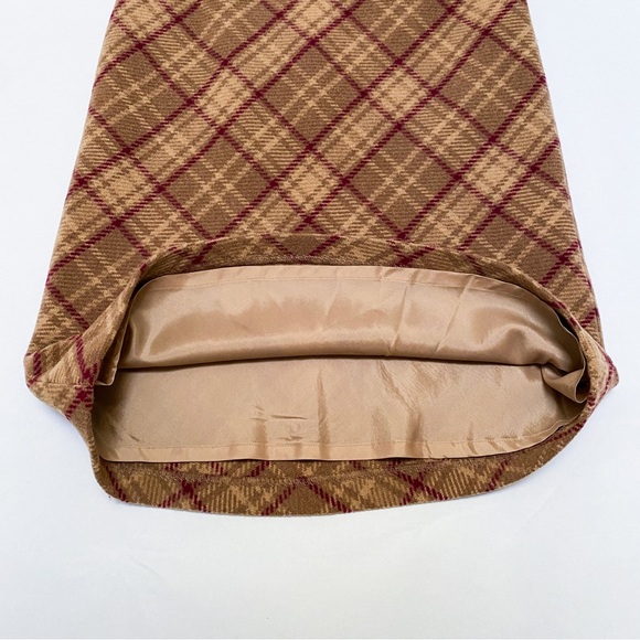 Vintage J. Crew Wool Blend Plaid Midi Skirt, Size 4 - Picture 5 of 6